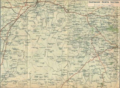 Dartmoor - seção norte, século c20 de John Bartholomew