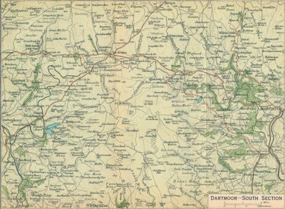 Dartmoor - seção sul, século c20 de John Bartholomew