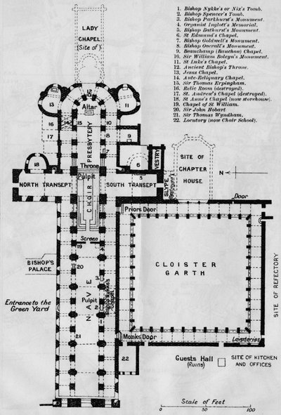 Catedral de Norwich, século c20 de John Bartholomew