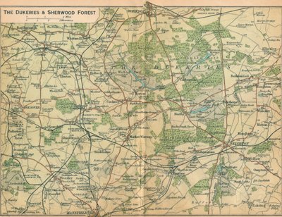 The Dukeries & Sherwood Forest, século XX de John Bartholomew