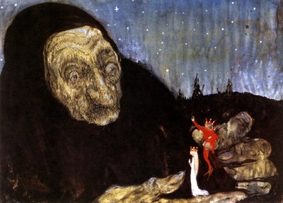 Feiticeira e filhos do rei, 1909 de John Bauer