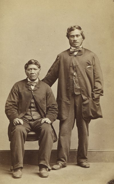 Takerei e Hapimana, c.1863 (impressão de albume) de John Beattie