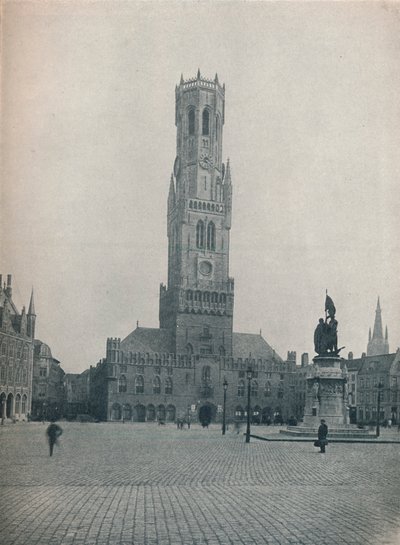 O Markt e o campanário, Bruges, Bélgica c1900 1914-1915 de John Benjamin Stone