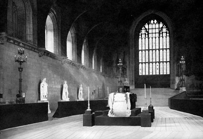 A mentira no estado de William Gladstone, Westminster Hall, Londres, 1898 c1905. de John Benjamin Stone