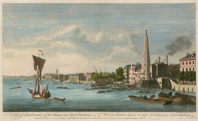 Uma vista de Londres, tirada do Tamisa perto de edifícios de York de John Boydell
