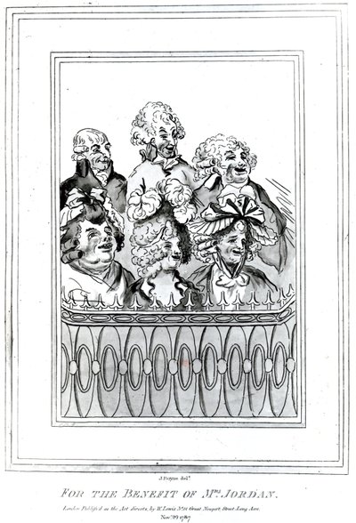Para o benefício da Sra. Jordan, 1787 (gravura) de John Boyne