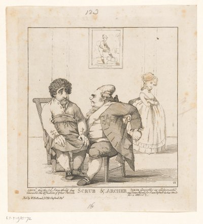 Spotprent de Charles Fox em Frederick North, 1783 Scrub & Archer (título no objeto) de John Boyne