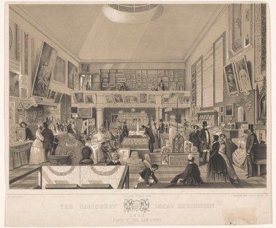 Interieur van de Law Court tijdens de Salisbury Local Exhibition, 1852 A Exposição Local de Salisbury 1852. Placa II, o Tribunal de Justiça (título no objeto) de John Brandard
