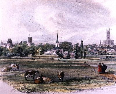 Warwick, de St Nicholas Meadow (lápis de cor sobre papel) de John Brandard