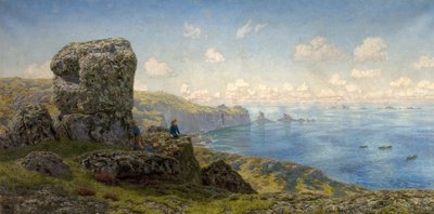 Perspectivas Douradas, St Catherines Bem, Lands End, Cornwall, 1881 de John Brett
