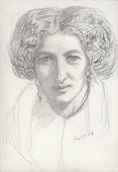 Retrato de cabeça e ombros de uma mulher de John Brett