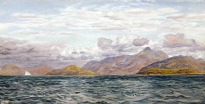 Lock Linnhe, perto de Oban, Escócia (óleo sobre tela) de John Brett