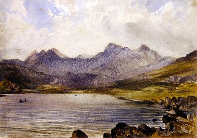 Perto de Llyn Crafrant, País de Gales (aguarela sobre papel) de John Brett