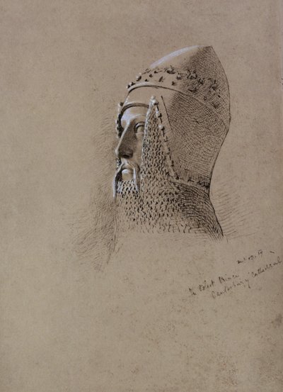 O Príncipe Negro (1330-76), 13 de dezembro de 1859 (caneta e tinta no papel) de John Brett