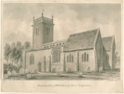 Igreja dos Abades Bromley: desenho em sépia de John Buckler