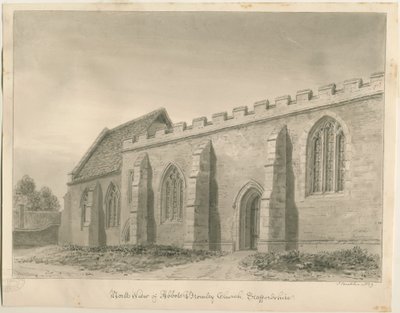 Igreja dos Abades Bromley: desenho em sépia de John Buckler