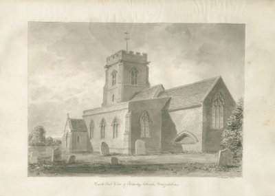 Igreja de Aldridge: desenho em sépia, 1847 de John Buckler