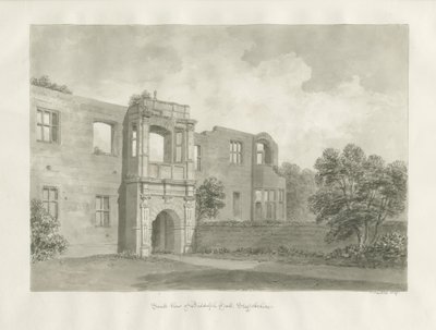 Biddulph Hall (antigo) : desenho sépia de John Buckler