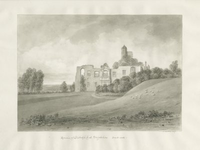 Biddulph Hall (antigo): desenho em sépia de John Buckler