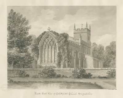 Igreja Blithfield: desenho sépia de John Buckler