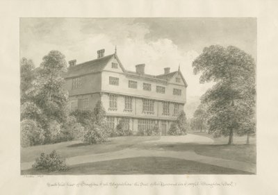 Broughton Hall: desenho em sépia, 1848 de John Buckler