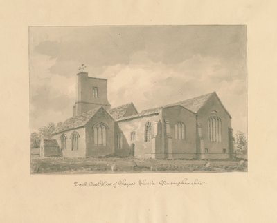 Buckinghamshire - Igreja Chenies: desenho em sépia, 1824 de John Buckler
