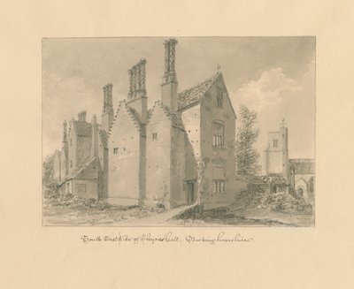 Buckinghamshire - Chenies Hall: desenho em sépia de John Buckler