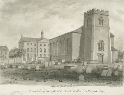 Burslem - Igreja de São João: desenho em sépia de John Buckler