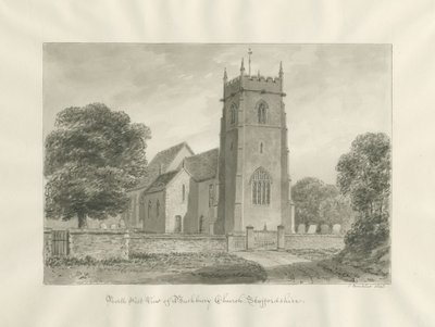 Igreja Bushbury: desenho em sépia de John Buckler