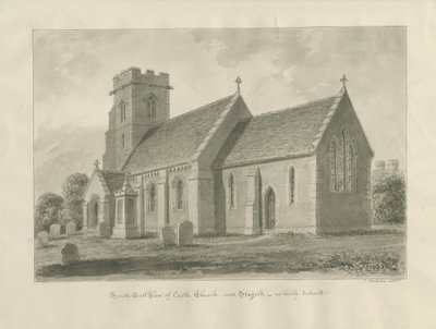 Igreja do Castelo - Igreja: desenho sépia de John Buckler