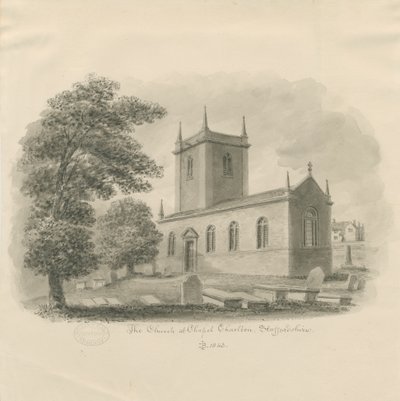 Chapel Chorlton Church: desenho em sépia de John Buckler