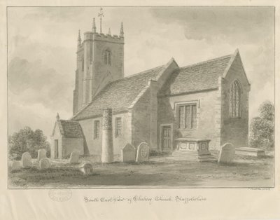 Igreja de Chebsey: desenho sépia de John Buckler