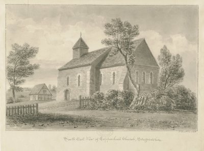 Igreja Coppenhall: desenho sépia de John Buckler