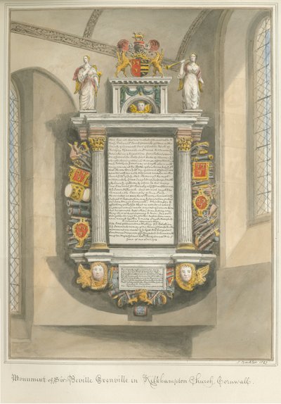 Cornualha - Igreja Kilkhampton - Monumento de Sir Bevil Grenville de John Buckler
