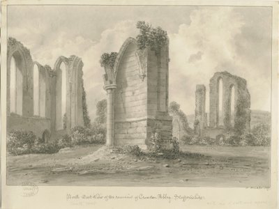 Abadia de Croxden: desenho a sépia de John Buckler