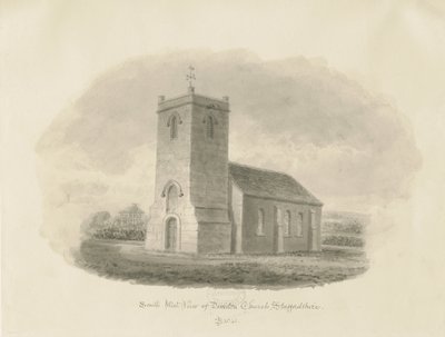 Dunston Church: desenho sépia de John Buckler