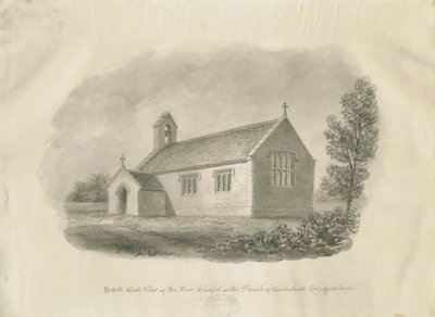 Eccleshall - Cotes Heath Chapel: desenho sépia, nd [c 1843] (desenho) de John Buckler