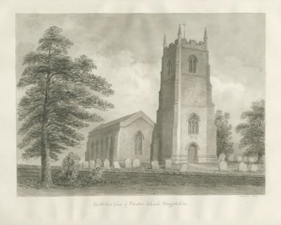 Igreja de Ellastone: desenho em sépia, 1847 de John Buckler