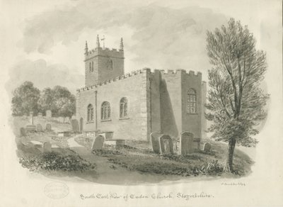 Igreja Endon: desenho sépia de John Buckler