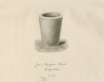 Fonte na Igreja Kingstone: desenho em sépia, 1839 de John Buckler
