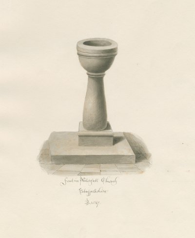 Fonte na Igreja da Cachoeira: desenho sépia de John Buckler
