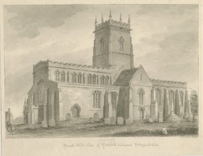 Igreja Gnosall: desenho de lavagem de John Buckler