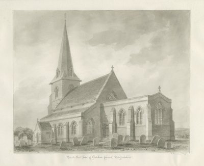 Igreja Grindon: desenho sépia de John Buckler