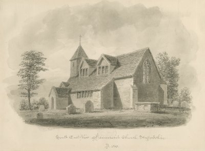 Igreja Hammerwich: desenho sépia de John Buckler