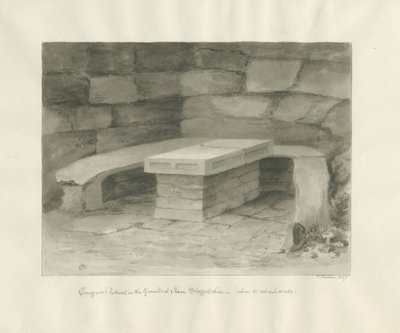 Ilam Hall - &39;Retiro de Congrave&39;: desenho em sépia de John Buckler