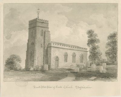 Igreja de Keele: desenho em sépia de John Buckler