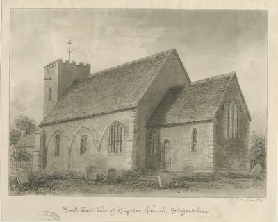 Igreja Kingstone: desenho em sépia de John Buckler