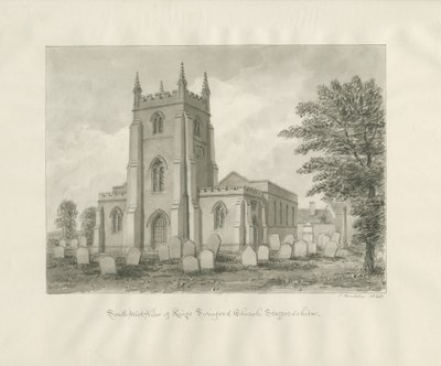 Igreja de Kingswinford: desenho em sépia de John Buckler