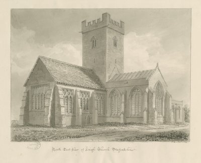 Igreja Leigh: desenho sépia de John Buckler