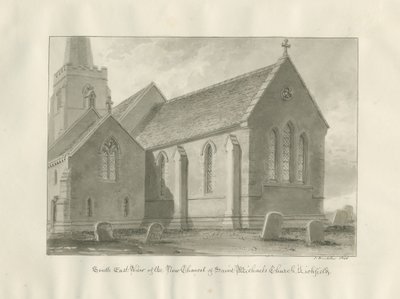 Lichfield - Chancelaria da Igreja de São Miguel: desenho sépia de John Buckler